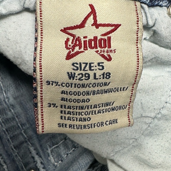 L.A. Idol Juniors Sz 5 Jean Capri Flap Pockets Blue Denim X7 - Picture 4 of 6